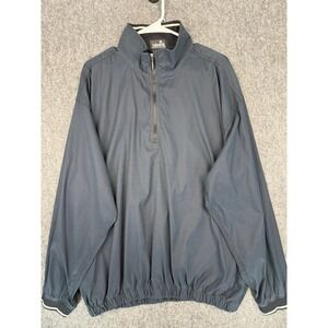 Ashworth Weather Systems Mens XL Navy Blue Golf Windbreaker Quarter Zip AM2913